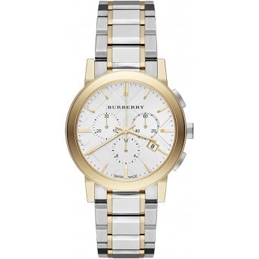 Burberry BU9751 Unisex Two Tone The City Chronograph Watch