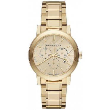 Burberry BU9753 Unisex Gold The City Chronograph Watch