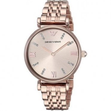 Emporio Armani AR11059 Ladies Rose Gold T-Bar Watch