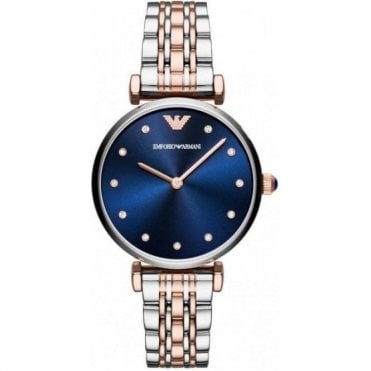 Emporio Armani AR11092 Ladies Two Tone T-Bar Watch