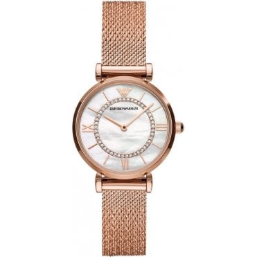 Emporio Armani AR11320 Ladies Rose Gold Gianni T-Bar Watch