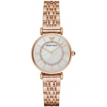 Emporio Armani AR1909 Ladies Rose Gold Gianni T-Bar Watch
