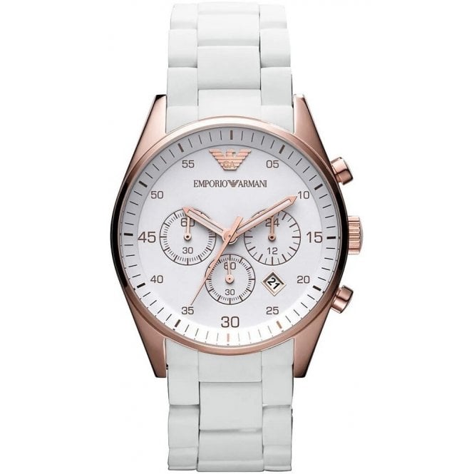 Emporio Armani AR5919 Mens White Tazio Watch