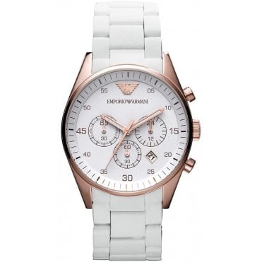 Emporio Armani AR5919 Mens White Tazio Watch