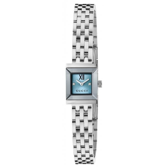 Gucci YA128540 Ladies 14mm G-Frame Diamond Set Watch