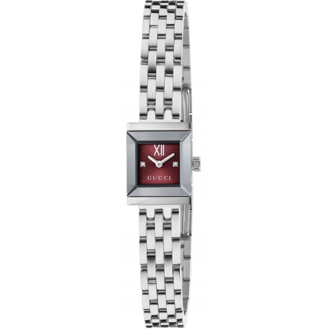 Gucci YA128541 Ladies 14mm G-Frame Diamond Set Watch