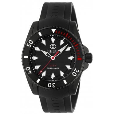 Gucci YA136361 Mens 40mm Automatic Dive Rubber Strap Watch