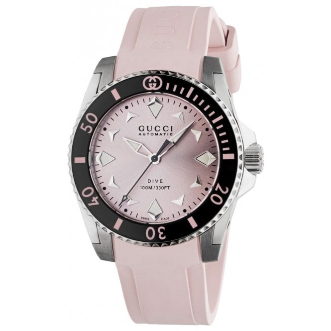 Gucci YA136408 Ladies 36mm Automatic Dive Rubber Strap Watch
