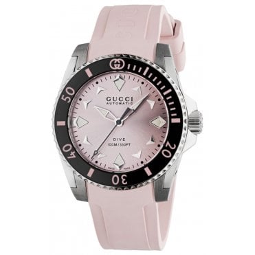 Gucci YA136408 Ladies 36mm Automatic Dive Rubber Strap Watch