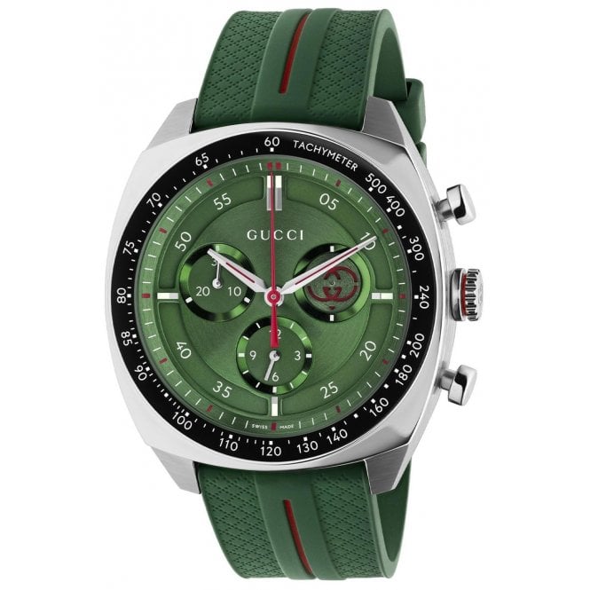 Gucci YA142319 Mens 41mm Interlocking Rubber Strap Watch