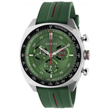 Gucci YA142319 Mens 41mm Interlocking Rubber Strap Watch