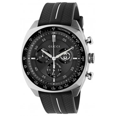 Gucci YA142320 Mens 41mm Interlocking Rubber Strap Watch