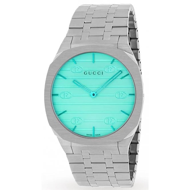 Gucci YA163409 Unisex 38mm 25H Ocean Blue Glass Watch