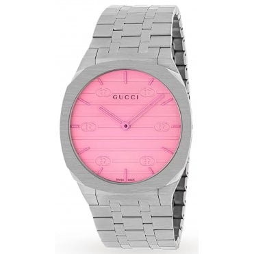 Gucci YA163410 Unisex 38mm 25H Pink Glass Watch