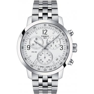 Tissot T114.417.11.037.00 Mens Silver Dial PRC 200 Chronograph Watch