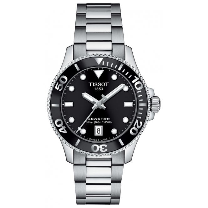 Tissot T120.210.11.051.00 Unisex 36mm Black Dial Seastar 1000 Watch