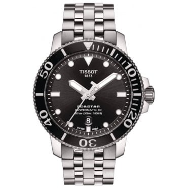 Tissot T120.407.11.051.00 Mens 43mm Black Dial Seastar 1000 Powermatic 80 Watch