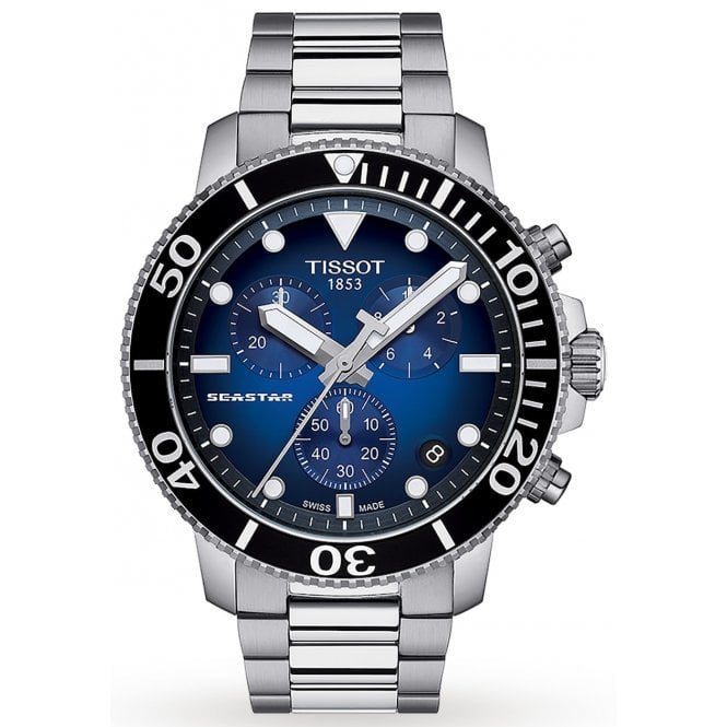 Tissot T120.417.11.041.01 Mens 45.5mm Blue Dial Seastar 1000 Chronograph Watch
