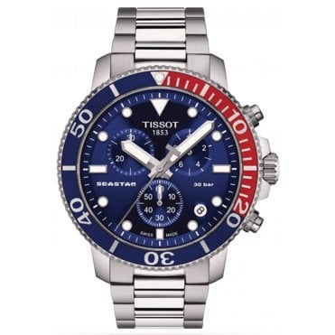Tissot T120.417.11.041.03 Mens 45.5mm Blue Dial Seastar 1000 Chronograph Watch