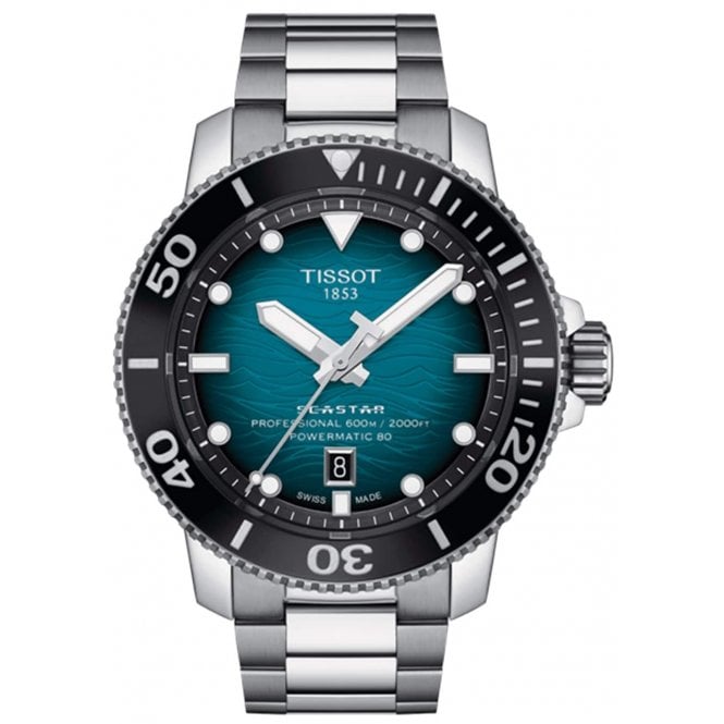 Tissot T120.607.11.041.00 Mens 46mm Green Dial Seastar 2000 Professional Powermatic 80 Watch