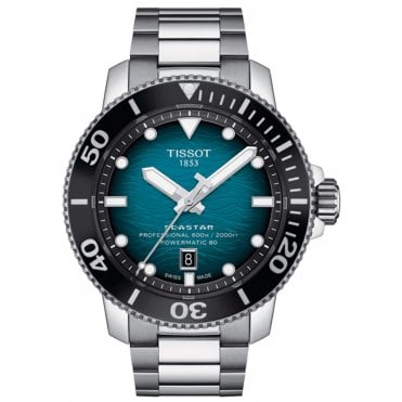 Tissot T120.607.11.041.00 Mens 46mm Green Dial Seastar 2000 Professional Powermatic 80 Watch