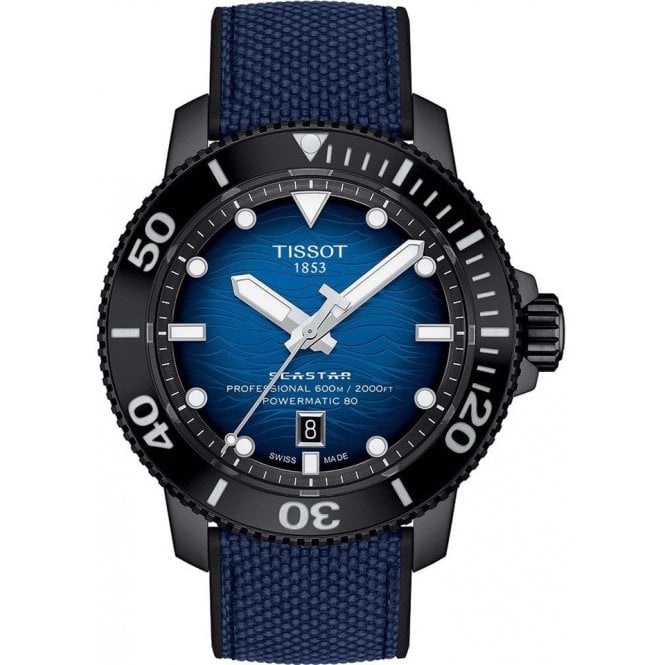 Tissot T120.607.37.041.00 Mens 46mm Blue Dial Seastar 2000 Professional Powermatic 80 Watch