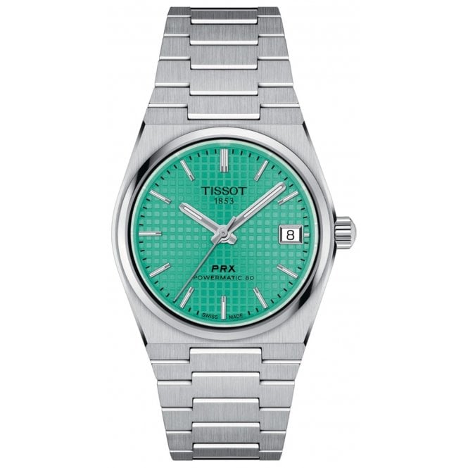 Tissot T137.207.11.091.01 Unisex 35mm Mint Green Dial PRX Powermatic 80 Watch
