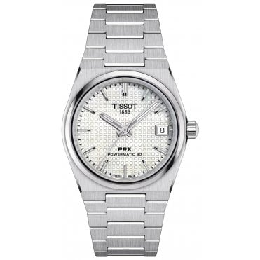 Tissot T137.207.11.111.00 Unisex 35mm White Dial PRX Powermatic 80 Watch