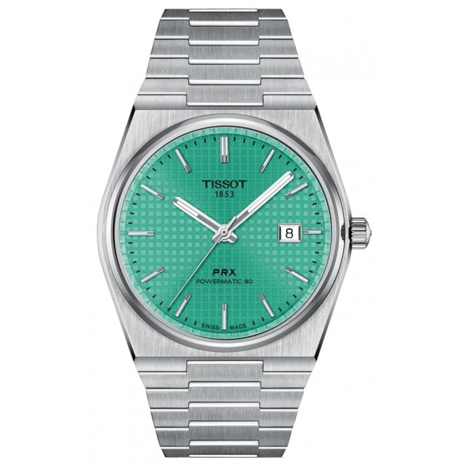 Tissot T137.407.11.091.01 Mens 40mm Mint Green Dial PRX Powermatic 80 Watch
