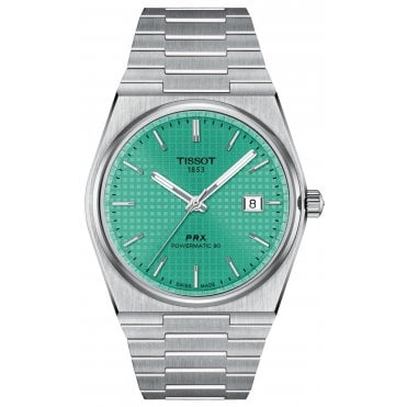 Tissot T137.407.11.091.01 Mens 40mm Mint Green Dial PRX Powermatic 80 Watch