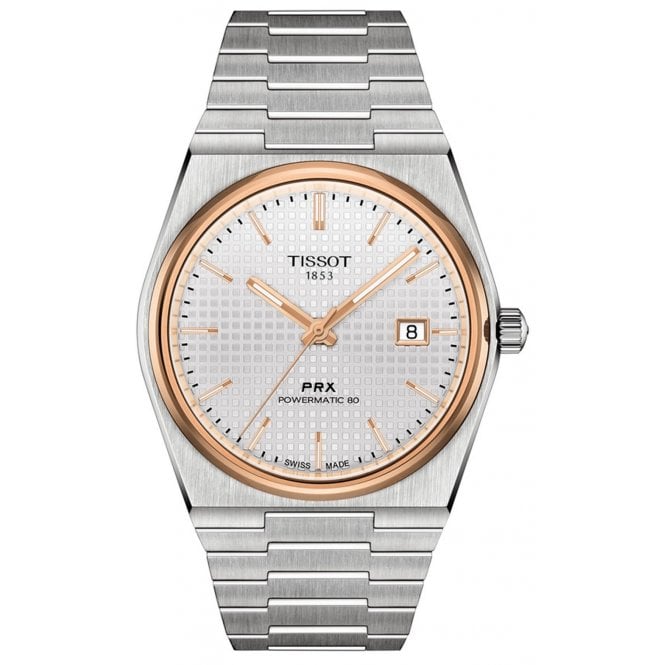 Tissot T137.407.21.031.00 Mens 40mm Two Tone PRX Powermatic 80 Watch