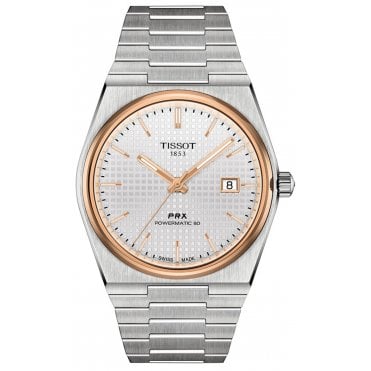 Tissot T137.407.21.031.00 Mens 40mm Two Tone PRX Powermatic 80 Watch